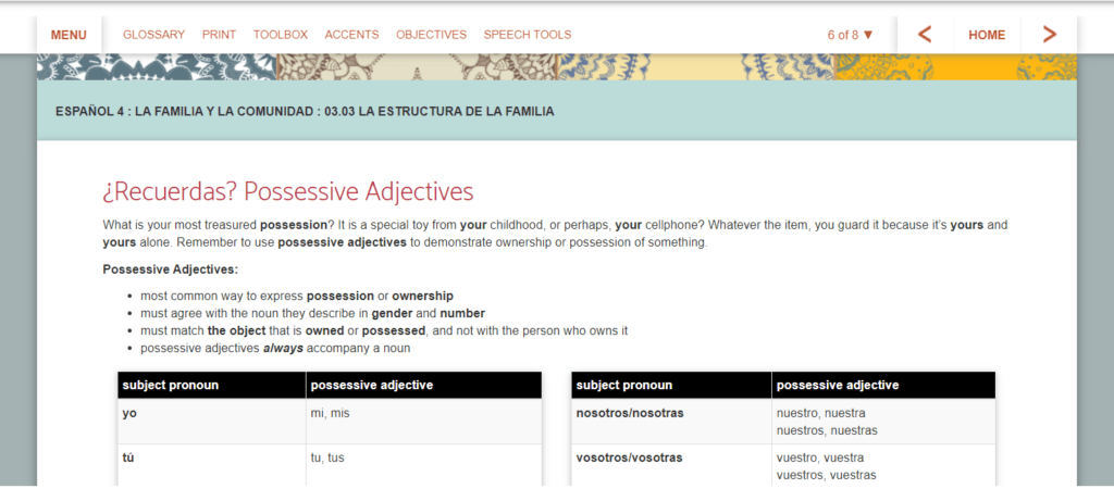 Spanish 4 Honors - eLearning Academy